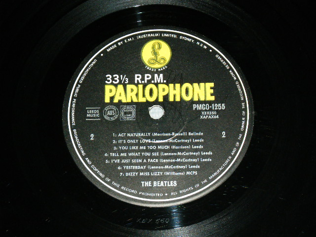 画像: THE BEATLES  -  HELP! / 19?? AUSTRALIA 'BLACK & YELLOW Parophone ' Label STEREO  Used LP 