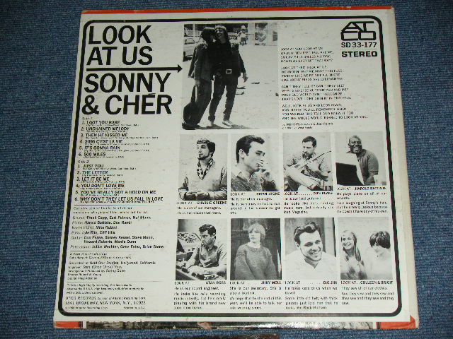 画像: SONNY & CHER - LOOK AT US ( VG+++/Ex+ )   / 1965 US ORIGINAL PURPLE & BROWN Label STEREO  LP 2nd Press With TITLE STICKER on FRONT 