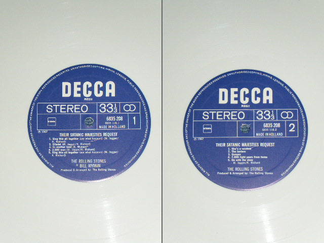 画像:  THE ROLLING STONES - THEIR SATANIC MAJESTIES REQUEST / 1970's?? HOLLAND Limited "WHITE WAX Vinyl"  NON 3-D Cover STEREO Used LP 