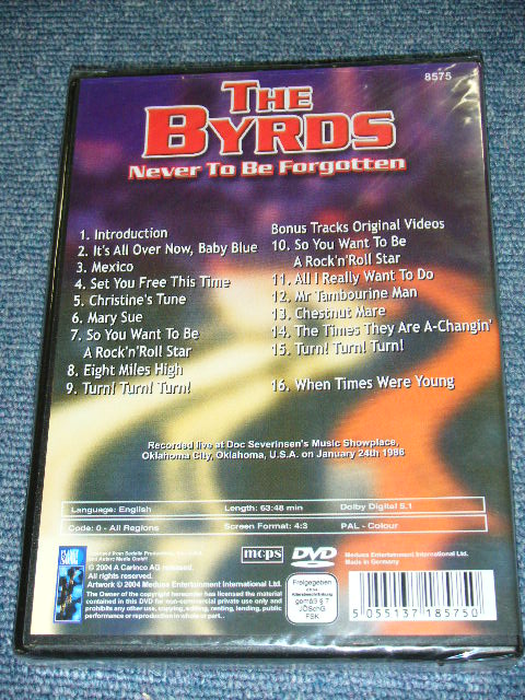 画像: THE BYRDS - NEVER TO BE FORGOTTEN  / 2004 PAL/ALL REGIONS  GERMANY Brand New SEALED DVD 