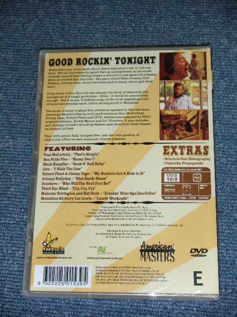 画像: V.A. OMNIBUS ( PAUL McCARTNEY,BEN FOLDS FIVE, JOHNNY HALLYDAY,  MARK KNOPFLER, LIVE,ROBERT PLANT & JIMMY PAGE, MATCHBOX 20/JERRY LEE LEWIS  etc... - GOOD ROCKIN' TONIGHT : THE LEGACY OF SUN RECORDS   / 2005 EU PAL System  Brand New SEALED DVD 