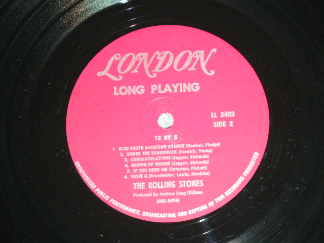画像: THE ROLLING STONES - 12 x 5 ( Unboxed  LONDON on TOP Label  : Matrix Number : A) 1D/B) 1C : VG++/Ex++ ) / 1964 US ORIGINAL MAROON Label  MONO Used LP  