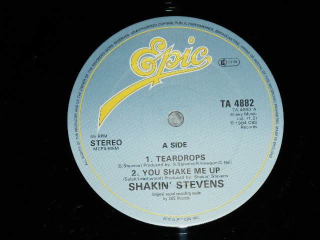 画像: SHAKIN' STEVENS - TEARDROPS / 1984 BUK ORIGINAL Used 12" inch 