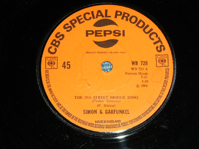 画像: A) SIMON & GARFUNKEL - THE 59TH STREET BRIDGE SONG : B) THE TREMELOSE - HERE COMES MY BABY ( A PEPSI COLA Offer : PROMO Coupling ) / 1966 UK ORIGINAL Used 7" inch SINGLE With PICTURE SLEEVE 