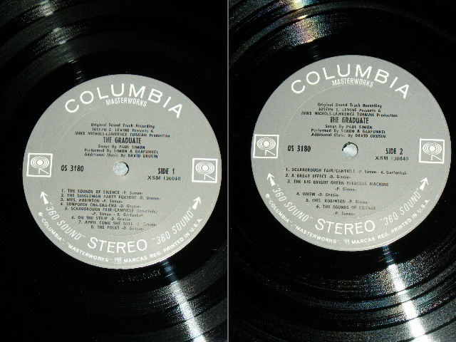 画像: ost SIMON & GARFUNKEL - THE GRADUATE ( Matrix Number XSM 136048 - 1C / XSM 136049-1J : Ex+++/Ex+++ ) / 1968 US ORIGINAL "360 SOUND" Label STEREO Used LP