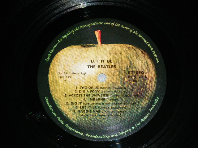 画像: THE BEATLES - LET IT BE ( 3U/3U :  Ex++/Ex++) / 1970? SINGLAPORE : HONG KONG : MALAYSIA ORIGINAL? Used LP 