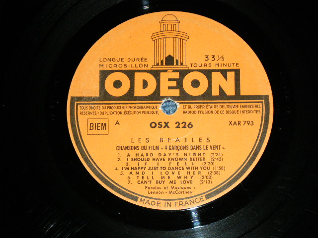 画像: BEATLES - 4 GARCONS PANS LE VENT ( A HARD DAYS NIGHT ) CHANSONS DU FILM ( VG+++,Ex+/Ex++ ) /1964 FRANCE ORIGINAL "ORANGE LABEL" Used LP    