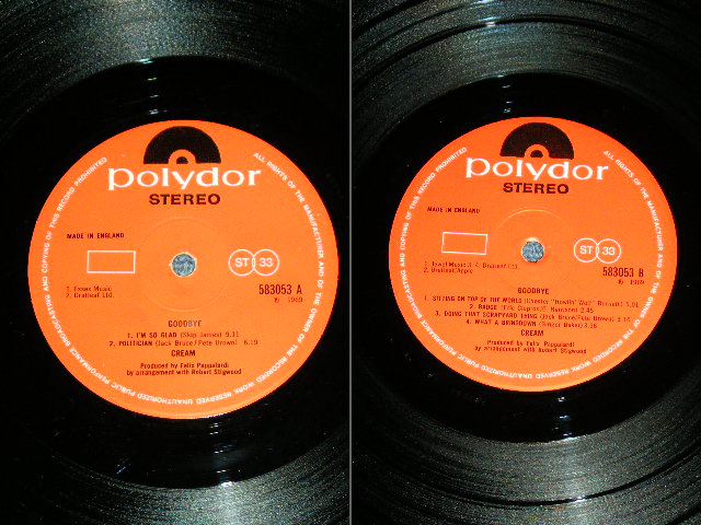 画像: CREAM - GOODBYE CREAM  / 1968 UK ORIGINAL Used LP