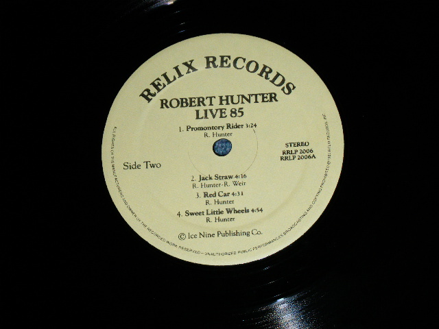 画像: ROBERT HUNTER of GRATEFUL DEAD -  LIVE 85 (MINT-/MINT )  / 1985 US ORIGINAL Used LP 