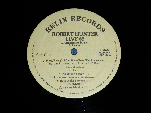 画像: ROBERT HUNTER of GRATEFUL DEAD -  LIVE 85 (MINT-/MINT )  / 1985 US ORIGINAL Used LP 