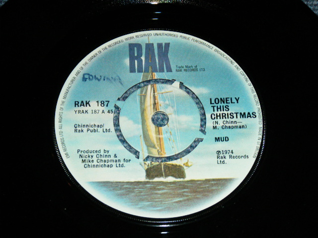 画像: MUD - LONELY THIS CHRISTMAS   / 1974 UK ORIGINAL  Used 7" inch Single With PICTURE SLEEVE 