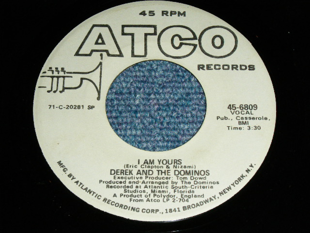 画像: DEREK & THE DOMINOS  ( ERIC CLAPTON / DUANNE ALLMAN ) -  LAYLA ( 2:43 Version ) / 1971 US ORIGINAL 1st Press WHITE LABEL PROMO  Used 7"Single