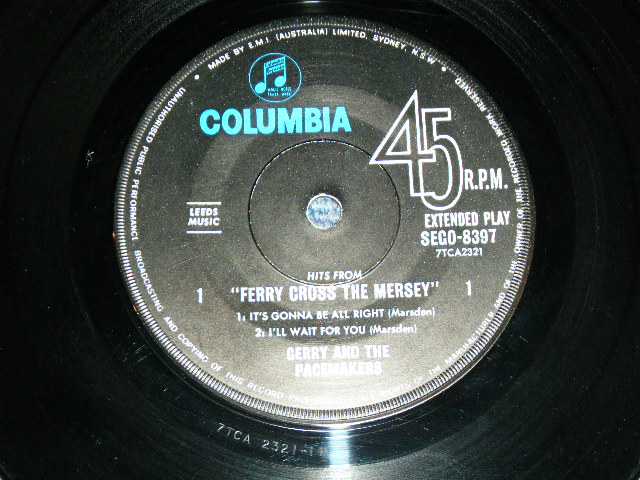 画像: GERRY AND THE PACEMAKERS - FERRY CROSS MTHE MERSEY  / 1965 AUSTRALIA ORIGINAL "BLUE COLUMBIA" Label Used 7" 45rpm EP