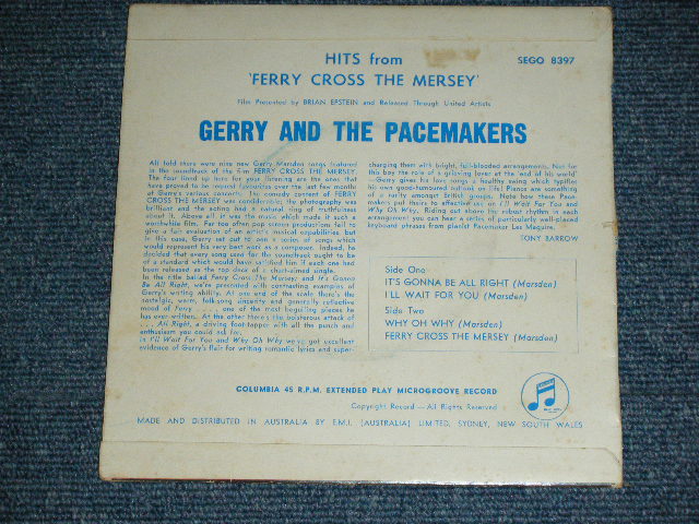 画像: GERRY AND THE PACEMAKERS - FERRY CROSS MTHE MERSEY  / 1965 AUSTRALIA ORIGINAL "BLUE COLUMBIA" Label Used 7" 45rpm EP