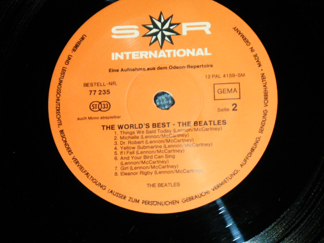 画像: The BEATLES -  THE WORLD'S BEST  ( 1st Cover : Ex++/MINT-) / 1960's  WEST-GERMANY ORIGINAL "ORANGE Label"  Used LP    