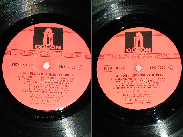 画像: THE BEATLES - SGT. PEPPER'S LONELY HEARTS CLUB BAND ( Ex+/Ex+ ) / 1967 FRANCE ORIGINAL RED Label + UK ORIGINAL Jacket & Inner & Inserts MONO Used  LP 