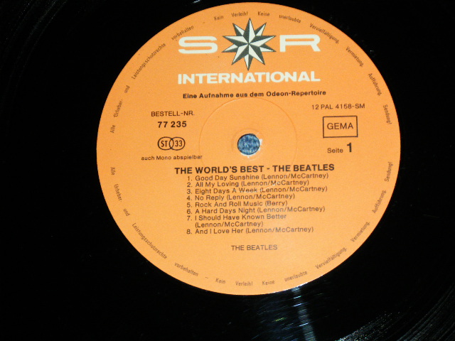 画像: The BEATLES -  THE WORLD'S BEST  ( 1st Cover : Ex+/MINT-) / 1960's  WEST-GERMANY ORIGINAL "ORANGE Label"  Used LP    