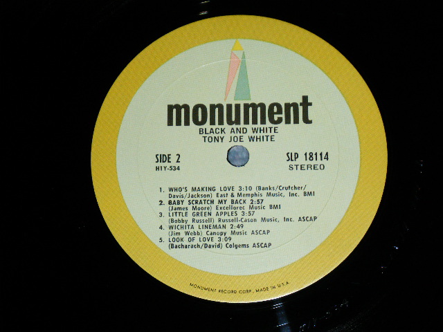 画像: TONY JOE WHITE - BLACK AND WHITE  / 1969 US ORIGINAL Used LP 