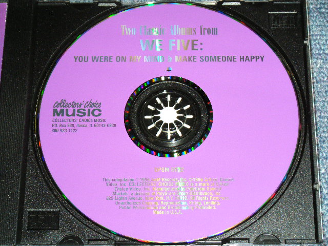 画像: WE FIVE - YOU WERE ON MY MIND + MAKE SOMEONE HAPPY ( 2 in 1 ) / 1996 USA  Used CD 