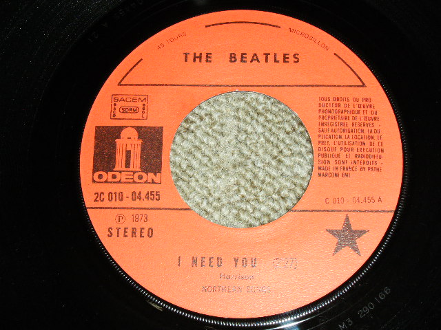 画像: THE BEATLES - I NEED YOU / 1976 FRANCE Rissue Brand New DEAD STOCK 7" Single