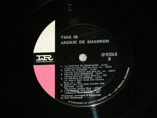 画像: JACKIE DeSHANNON  DE SHANNON - THIS IS JACKIE De SHANNON (  Ex+++/MINT- ) / 1965 USA ORIGINAL 1st Press "BLACK With PINK" Label MONO Used LP 