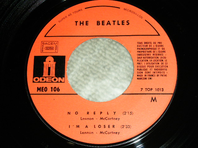画像: THE BEATLES - 1965  / 1970's FRANCE Rissue Brand New DEAD STOCK 7" 45 rpm 4 tracks EP