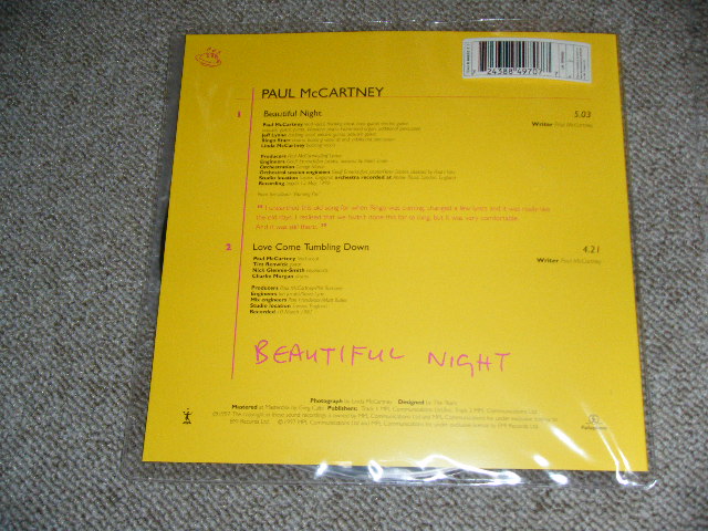 画像: PAUL McCARTNEY of THE BEATLES - BEAUTIFUL NIGHT  / 1997 UK ORIGINAL PICTURE Disc Brand New 7" Single 