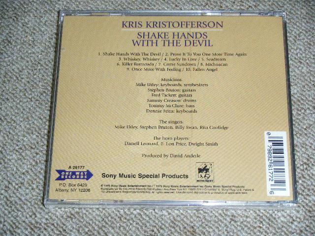 画像: KRIS KRISTOFFERSON -  SHAKE HANDS WITH THE DEVIL   / 1995 US ORIGINAL Brand New SEALED CD