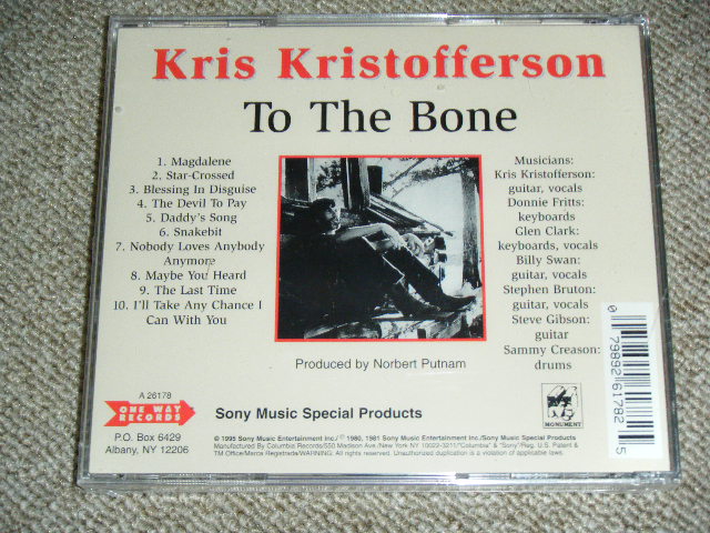 画像: KRIS KRISTOFFERSON -  TO THE BONE  / 1995 US ORIGINAL Brand New SEALED CD
