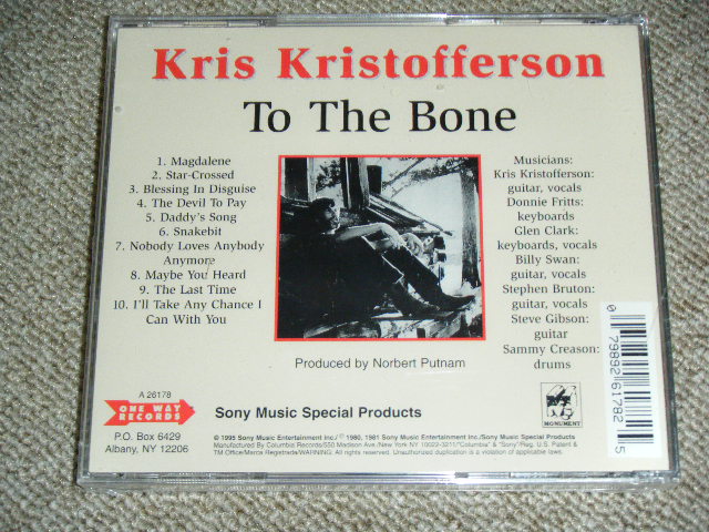 画像: KRIS KRISTOFFERSON -  TO THE BONE (SEALED) / 1995 US ORIGINAL Brand New SEALED CD