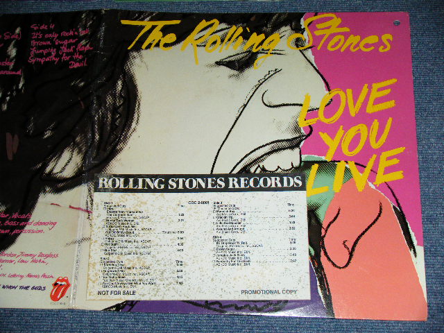 画像: ROLLING STONES - LOVE YOU LIVE ( Ex+++/MINT- Looks:Ex+++ )  / 1977 US ORIGINAL PROMO Used 2 LP's  LP 