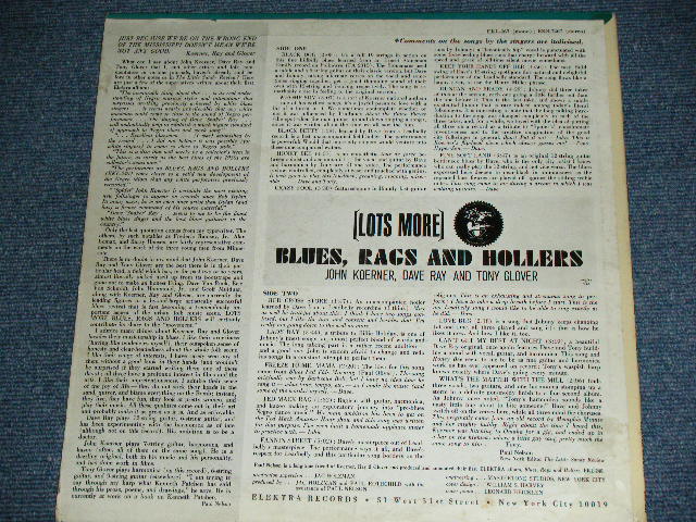 画像: "SPIDER" JOHN KOERNER + TONY"LITTLE SUN" GLOVER + DANE "SNAKER" RAY - LOST MORE : BLUES, RAGS AND HOLLERS (  Ex/Ex ) / 1963 US AMERICAN ORIGINAL MONO Used LP 