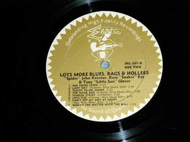 画像: "SPIDER" JOHN KOERNER + TONY"LITTLE SUN" GLOVER + DANE "SNAKER" RAY - LOST MORE : BLUES, RAGS AND HOLLERS (  Ex/Ex ) / 1963 US AMERICAN ORIGINAL MONO Used LP 