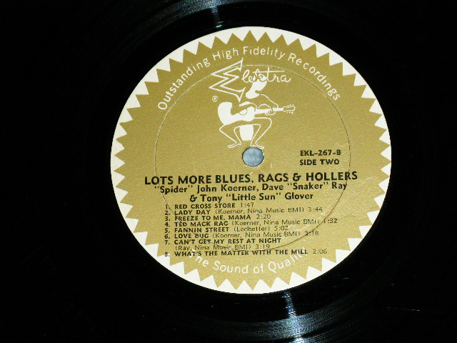 画像: "SPIDER" JOHN KOERNER + TONY"LITTLE SUN" GLOVER + DANE "SNAKER" RAY - LOST MORE : BLUES, RAGS AND HOLLERS (  Ex/Ex ) / 1963 US AMERICAN ORIGINAL MONO Used LP 