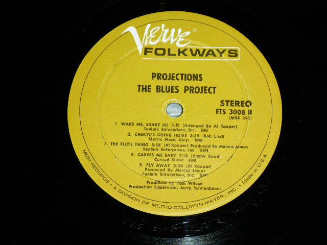 画像: THE BLUES  PROJECT - PROJECTIONS  ( VG++/Ex+ ) / 1966 US ORIGINAL stereo 1st Press "FTS-3008 -Side-1 MGS 392/FT-3008 Side-2 MGS 393" Used LP 