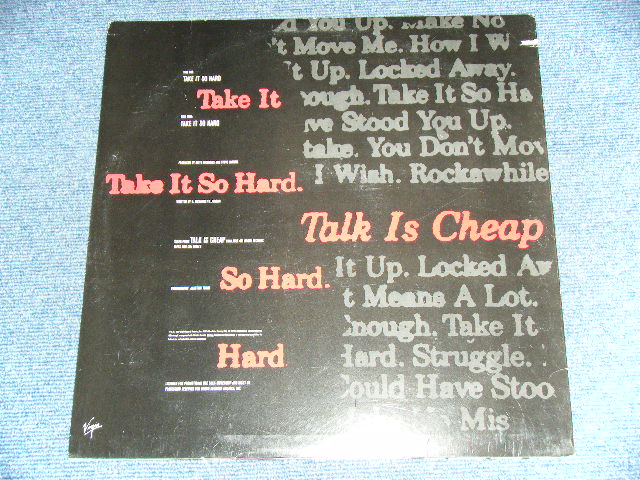 画像: KEITH RICHARDS of The ROLLING STONES -  TAKE IT SO HARD  / 1988  US AMERICA  ORIGINAL PROMO ONLY Used 12"Single  