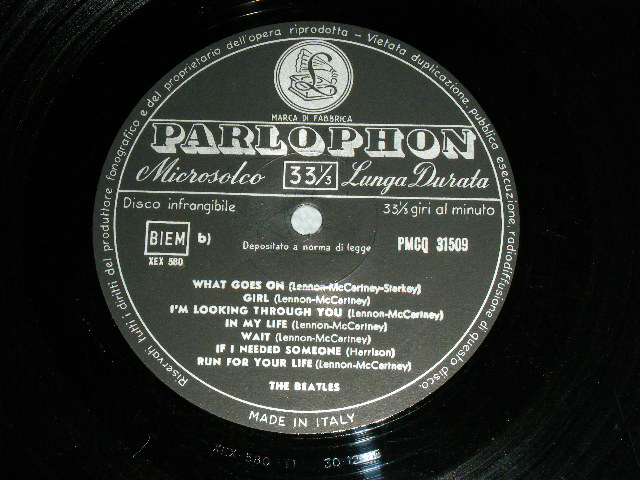 画像: BEATLES - RUBBER SOUL ( Ex+++/Ex+++)   / 1965 ITALY ORIGINAL BLACK Label MONO Used  LP 