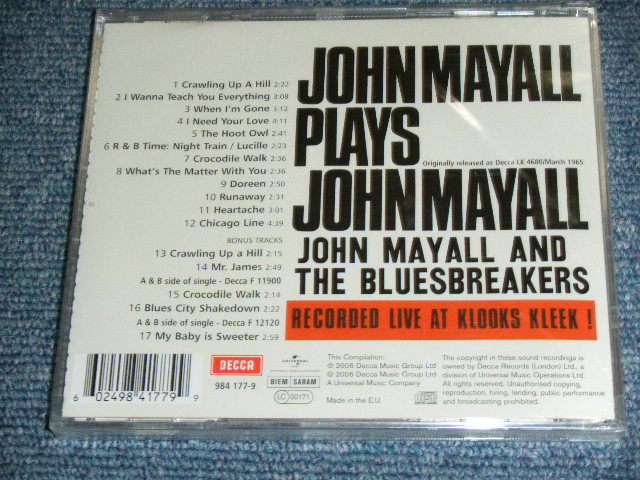画像: JOHN MAYALL - EMPTY ROOMS (BRAND NEW SEALED)  / 1994 US AMERICA ORIGINAL "BRAND NEW SEALED" CD