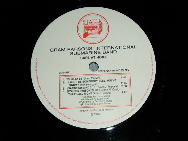 画像: THE INTERNATIONAL SUBMARINE BAND  GRAM PARSONS'  - SAFE AT HOME ( STRAIGHT REISSUE of 1963 Album ) / 1985 US Limited REISSUE Used LP 