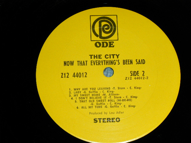 画像: THE CITY ( With CAROLE KING ) - THE CITY ( Color Cover  FRONT )  / 1969 US AMERICA  ORIGINAL 1st Press Used  LP 