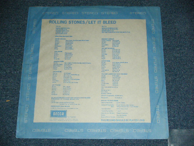 画像:  THE ROLLING STONES - LET IT BLEED ( Unboxed DECCA  : Matrix Number : P-4W/P-4W : Ex+++/Ex+++ : With POSTER ) / 1969 UK ORIGINAL "Unboxed DECCA Label" STEREO Used LP 