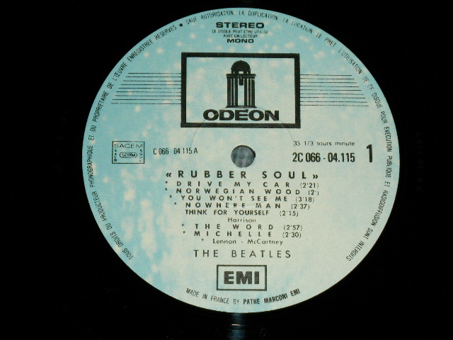 画像: BEATLES - RUBBER SOUL ( Ex++,Ex+/MINT- ) / 1970's  FRANCE REISSUE 'ONE EMI with BLUE' Label  Used LP 