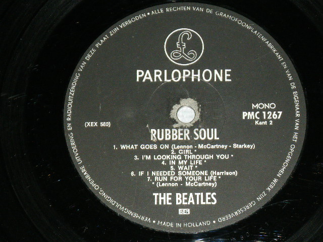 画像: BEATLES - RUBBER SOUL ( Ex-/Ex+)   / 1965 HOLLAND ORIGINAL BLACK Label MONO Used  LP 