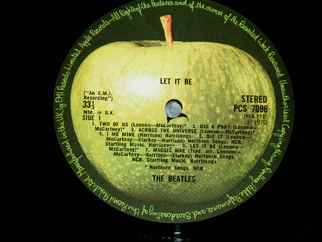 画像: THE BEATLES - LET IT BE ( Matrix Number YEX 773-4 : YEX 774-5 ) / UK REISSUE "NON CD Number Credit at BACK Covers of RIGHT UPPER NEAR CORNER'  Used LP 