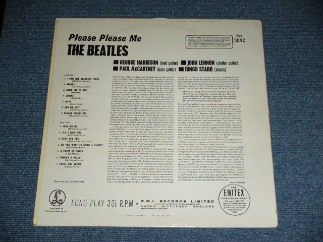 画像: THE BEATLES - PLEASE PLEASE ME ( White PARLOPHONE & 2 EMI Mark  Label : MATRIX Number 2&4 )   / UK  STEREO Used LP