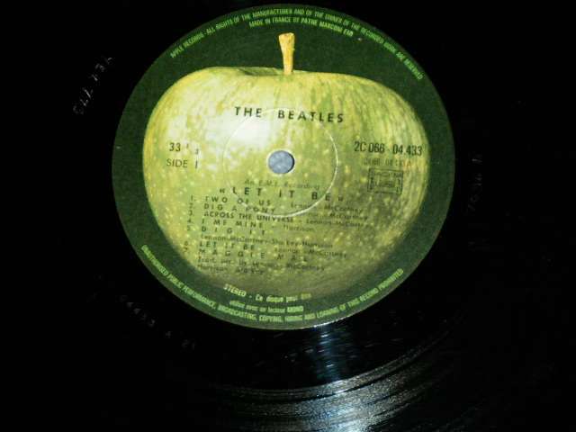 画像: THE BEATLES - LET IT BE ( Ex++/Ex+++) / 1970 FRANCE ORIGINAL Used LP 