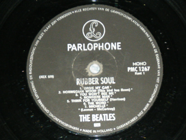 画像: BEATLES - RUBBER SOUL ( Ex-/Ex+)   / 1965 HOLLAND ORIGINAL BLACK Label MONO Used  LP 