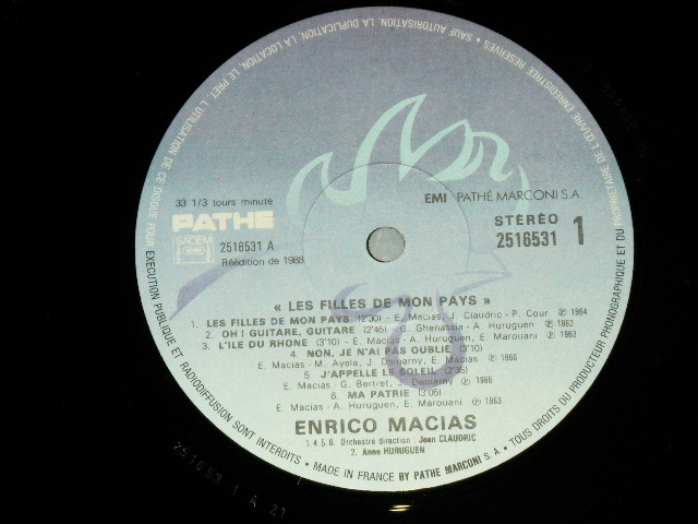 画像: ENRICO MACIAS - LES FILLES DE MON PAYS  /1988 FRANCE ORIGINAL Used 2-LP  