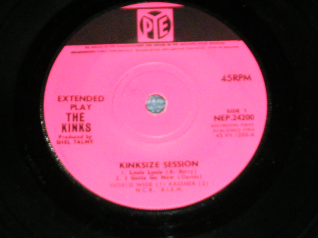 画像: THE KINKS - KINKSIZE SESSION / 1964 UK ENGLAND   ORIGINAL 1st press & 2nd Press Label Lot Used  7"45 rpm EP With PICTURE SLEEVE 