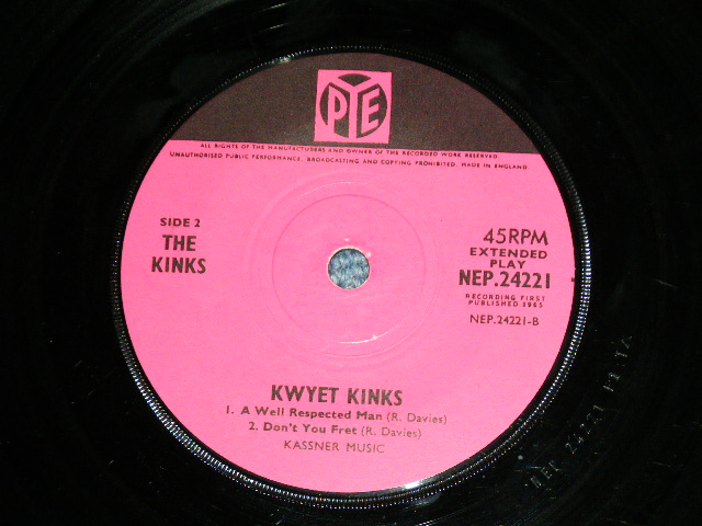 画像: THE KINKS - KWYET KINKS  / 1965 UK ENGLAND   ORIGINAL Used  7"45 rpm EP With PICTURE SLEEVE 